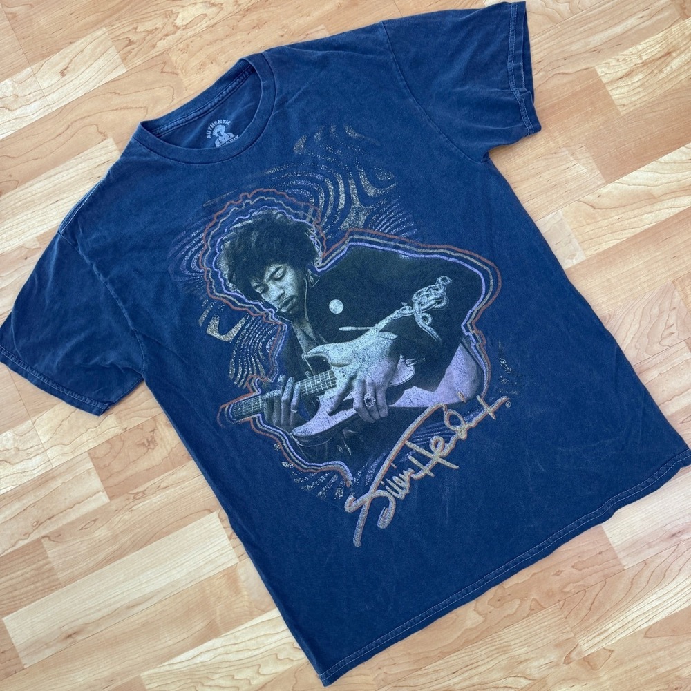 Authentic Hendrix Jimi Hendrix Graphic T-Shirt Navy‎ Blue Small